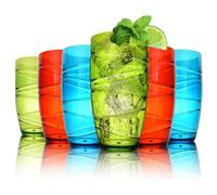 volila 6Pc Reusable Plastic Glassware - Mulitcoloured, Shatterproof, Lightweight Tumblers For Daily Use, Parties, And Picnics