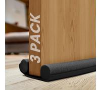 volila Black Pack Of 3 Double Sided Door Draft Excluder - Draught Excluder Guard For Windows & Doors, Keep Cold Air Out