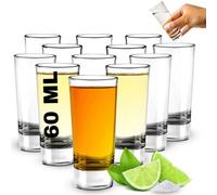 volila Clear Tall Shot Glasses - 60Ml Heavy Base Set Of 12 - Reusable Cocktail, Vodka, Whiskey, Brandy, Tequila Glasses