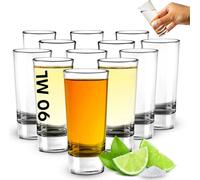 volila Clear Tall Shot Glasses - 90Ml Heavy Base Set Of 12 - Reusable Cocktail, Vodka, Whiskey, Brandy, Tequila Glasses