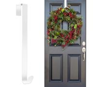 volila Door Wreath Hanger for Front Door 38cm/15in - Christmas Wreath Hanger - Durable and Versatile White Door Wreath Hook for Front Door or Indoor Use - Metal Wreath Door Hanger