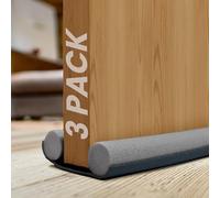 Volila Double Sided Draught Excluder for Doors - 3 Pack with Foam Seal - Reduces Bills, Blocks Noise, Light and Pest (Grey)