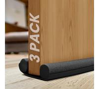 volila Double Sided Draught Excluder for Doors - 3 Pack with Foam Seal - Reduces Bills, Blocks Noise, Light and Pest (Black)