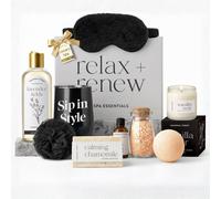 volila Easter Gift Set: Wine Tumbler, Candle, Eye mask, Bath Bombs & Essential Oil in Black volila Black