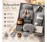volila Easter Gift Set with 500ml Hot Water Bottle, Fluffy Socks, Lavender Candle & Eye Mask in Grey volila Grey