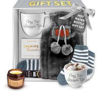 volila Gift Set with 1.5L Hot Water Bottle, Fluffy Socks, Mug, Scented Candle in Grey volila Grey