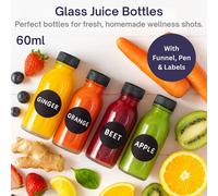 volila Glass Juice Bottles for Heath Shots, Juice On-The-Go in Clear | Size: 12 Pack volila Clear 12 Pack