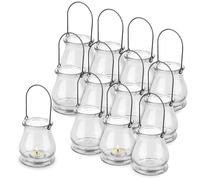 volila Hanging Tealight Holders - 12 Pack Clear Candle Holders Glass for Indoor and Outdoor Ambiance - Aesthetic Glass Tea Light Candle Holders for Stylish Hanging Decorations