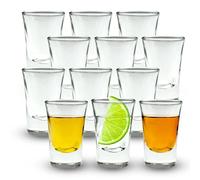 Volila Heavy Base Shot Glasses - 25ml (12 Pack) Clear Shot Glasses Set for Alcohol, Vodka, Expresso, Tequila & Desserts - Durable and Reusable for Home, Bars & Party
