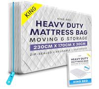 volila King Mattress Storage Bag with Zipper - 1 Pack Waterproof Mattress Cover for Moving - Mattress Bag to Protect Beds from Stains, Dust, and Pest Damage - Plastic Mattress Cover
