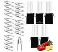 volila Lobster Crackers - 20 Pack Crab Crackers with 40 Pcs Picks for Easy Meat Removal - Heavy Duty Multipurpose Lobster Crackers and Picks for Crab, Lobster, Walnut, Pecan and Assorted Nuts