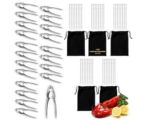 volila Lobster Crackers - 20 Pack Crab Crackers with 40 Pcs Picks for Easy Meat Removal - Heavy Duty Multipurpose Lobster Crackers and Picks for Crab, Lobster, Walnut, Pecan and Assorted Nuts