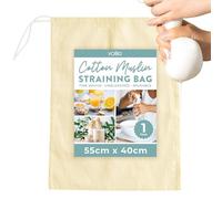 volila Muslin Cloths for Cooking - 55cm x 40cm Reusable Cheese Cloths for Straining, Ultra Fine Unbleached Cotton Strainer Bag with Drawstrings for Juice, Milk, Butter, Cheese
