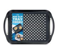 volila Non Slip Tray - Non Slip Plastic Serving Tray (40cm x 28cm) - Non Slip Trays for Eating, Food Serving, Tea Tray, TV Dinner Food Tray, Black Serving Tray for Home and Catering (Black - 1 Pack)
