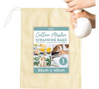 volila Organic Muslin Cloth For Straining 55X40Cm Reusable Cheesecloth Bag With Drawstring For Juices, Nut Milks, Wine, Yogurt (1 Pack)