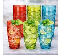 volila Pack of 6 Plastic Tumblers - 550ml Acrylic Drinking Glasses | Size: 6 Pack volila Multicolor 6 Pack