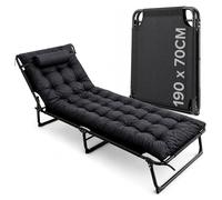 volila Portable Folding Bed with Mattress for Camping in Black | Size: Small Single volila Black Small Single