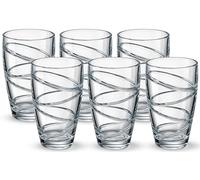 volila Set of 6 Plastic Tumblers - 500ml Clear Plastic Drinking Glasses with Swirl Design, Reusable, Unbreakable, Stackable Garden Glasses, Acrylic Tumblers for Adults, Kids, Picnic, Camping, Party