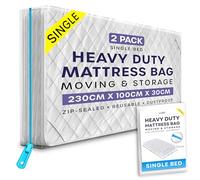 volila Single Mattress Storage Bag with Zipper - 2 Pack Waterproof Mattress Cover for Moving - Mattress Bag to Protect Beds from Stains, Dust, and Pest Damage - Plastic Mattress Cover