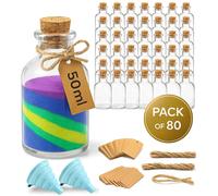 volila Small Glass Bottles - 50ml With Cork Stopper in Clear | Size: 80 Pack volila Clear 80 Pack
