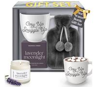 volila Women's Easter Gift Set with Hot Water Bottle, Mug & Lavender Candle in Grey volila Grey