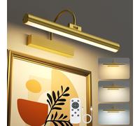 VOLISUN 1 Pack Picture Light, 13 inch Battery Operated Art Light, Remote Control, Dimmable with Timer, Gold