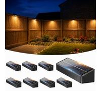 VOLISUN Solar Fence Lights Outdoor Garden,12 Pack RGB Solar Wall Lights Outdoor Waterproof, Bright Solar Powered Garden Fence Lights 9 Color Modes for Deck Patio Decking Gate Yard Decoration (White)