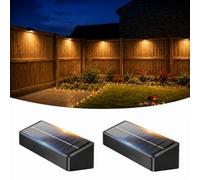 VOLISUN Solar Fence Lights Outdoor Garden,12 Pack RGB Solar Wall Lights Outdoor Waterproof, Bright Solar Powered Garden Fence Lights 9 Color Modes for Deck Patio Decking Gate Yard Decoration (Black)