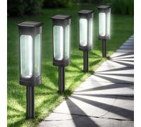 VOLISUN Solar Lights Outdoor Garden,4 Pack LED Garden Lights Solar Powered Waterproof, Landscape Lighting,Cool White Auto On/Off Pathway Lighting for Patio, Lawn, Yard, Landscape, Walkway, Path