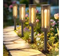 VOLISUN Solar Lights Outdoor Garden,6 Pack LED Garden Lights Solar Powered Waterproof, Landscape Lighting,Warm White Auto On/Off Pathway Lighting for Patio, Lawn, Yard, Landscape, Walkway, Path