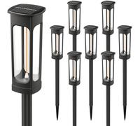 VOLISUN Solar Lights Outdoor Garden,8 Pack LED Garden Lights Solar Powered Waterproof, Landscape Lighting,Warm White Auto On/Off Pathway Lighting for Patio, Lawn, Yard, Landscape, Walkway, Path