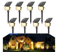 VOLISUN Solar Spotlight Outdoor, IP67 Waterproof Solar Landscape Spot Lights，Uplights for Yard Garden Pathway - 8 Pack (Warm White) 27 LED 3 Lighting Modes
