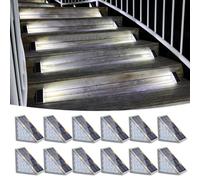 Volisun Solar Stair Lights 12 Pack, Step Waterproof Ip 67, Outdoor Light With 13 Leds, Lighting Decor For Yard Patio, Front Door