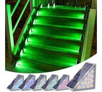 VOLISUN Solar Stair Lights 6 Pack, 7 Fixed Colors, Solar Step Lights Outdoor Waterproof IP67, LED Outdoor Step Light, Deck Light Outdoor Decor for Garden Stair, Front Step, Porch and Patio