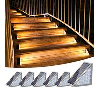 VOLISUN Solar Stair Lights 6 Pack, Solar Step Lights Outdoor Waterproof IP67, LED Outdoor Step Lights, Solar Outdoor Lights Decor for Garden Stair, Deck, Front Step, Front Porch and Patio (Warm White)