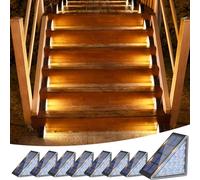 VOLISUN Solar Stair Lights 8 Pack, Solar Step Lights Outdoor Waterproof IP67, Outdoor Step Lights, Solar Outdoor Lights Decor for Garden Stair, Deck, Front Step, Front Porch and Patio (Warm White)