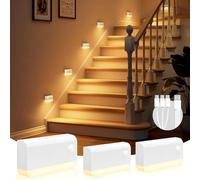 VOLISUN Stair Lights Motion Sensor Indoor, 3 Pack Rechargeable LED Stair Lights, White
