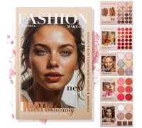 VolksRose Professional 67 pcs Make up Book Palette - 24 Eyeshadow, 6Highlighter, 6 Blush & 7 Contour Palette Set with 24 Lip Gloss, All-in-One Face Makeup Collection for Professional Finish