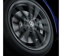 Volkswagen 000071213D Dynamic Hub Cap for LM Wheel Rim with Standing Logo in Driving Operation