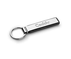 Volkswagen 000087010MYPN Key Fob Caddy Lettering Keyring Metal Original VW Pendant, Silver