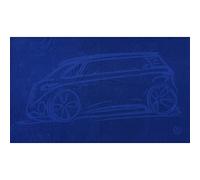 Volkswagen 1H4084500A Bath Towel with ID Buzz Design 180 x 100 cm Beach Towel Blue