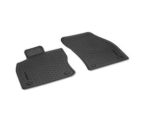 Volkswagen 2K806150282V Set of 2 Front Rubber Floor Mats for All Seasons, Black with "Caddy" Inscription