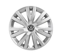 Volkswagen 5H0071456UWP Hub Caps (Set of 4) 16 Inch Steel Wheel Trims Brilliant Silver, Large