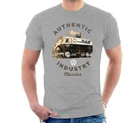 Volkswagen Authentic Industry Classics Camper Men's T-Shirt Heather Grey