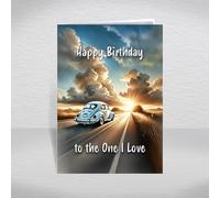 Volkswagen Beetle Card to the One I Love - German Classic VW Beetle Bug Car for Retro Motor Enthusiasts & Collectors: to the One I Love Birthday Card (Size A5)