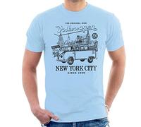 Volkswagen Camper New York City Men's T-Shirt Sky Blue