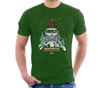 Volkswagen Christmas Camper White Text Men's T-Shirt