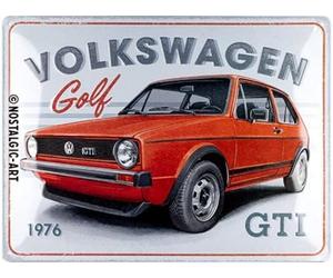 Volkswagen Golf GTi 1976 large embossed metal wall sign 400mm x 300mm
