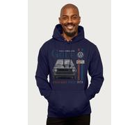 Volkswagen Golf GTI Racing Distressed Hooded Sweatshirt in Navy | Size: Large Volkswagen Navy L