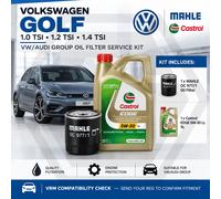 Volkswagen GOLF Premium MAHLE Oil Filter Service Kit Castrol EDGE 5W-30 LL 5L
